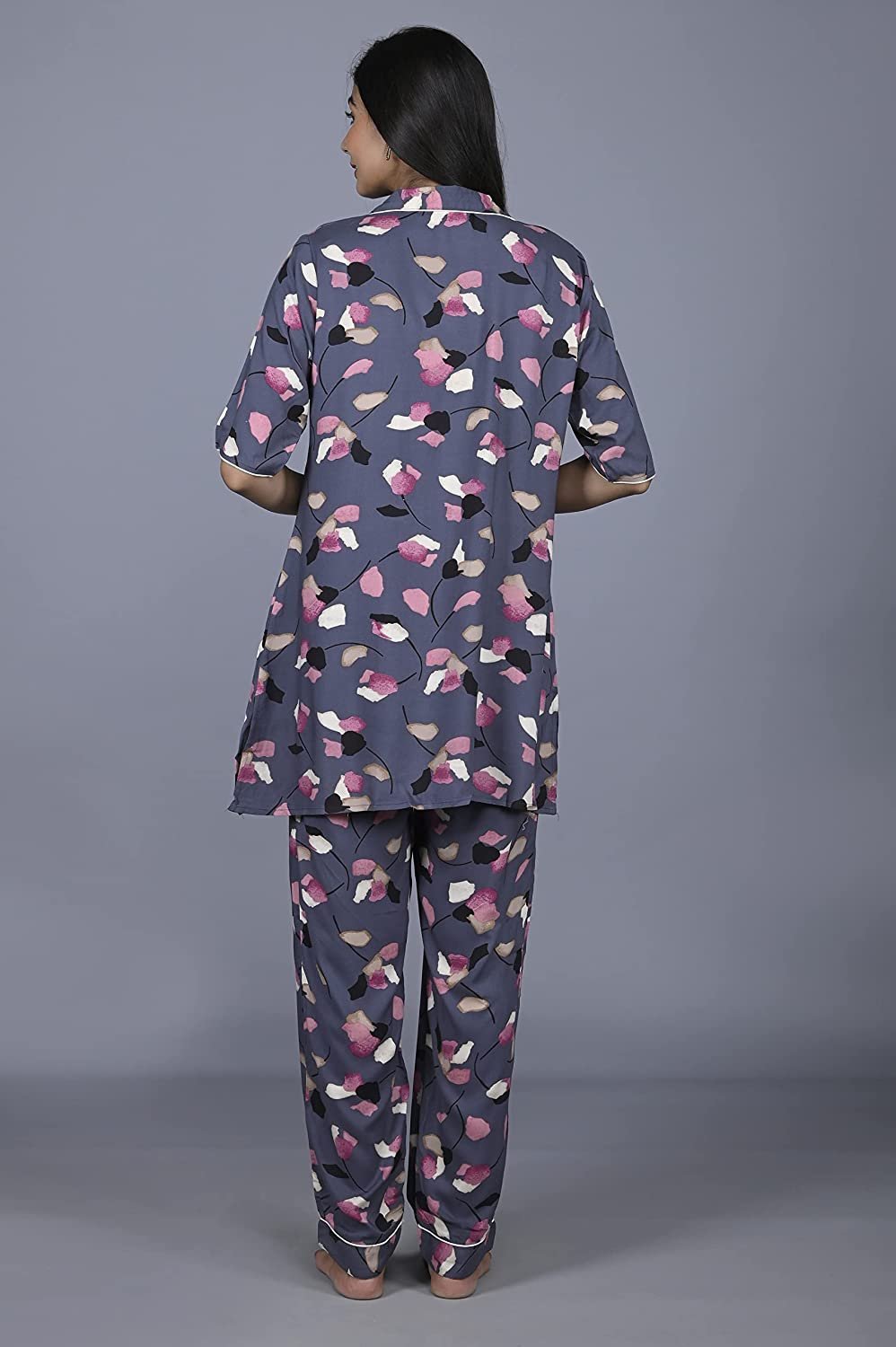 Women's Modal Rayon Fabric Floral Printed Night Dress