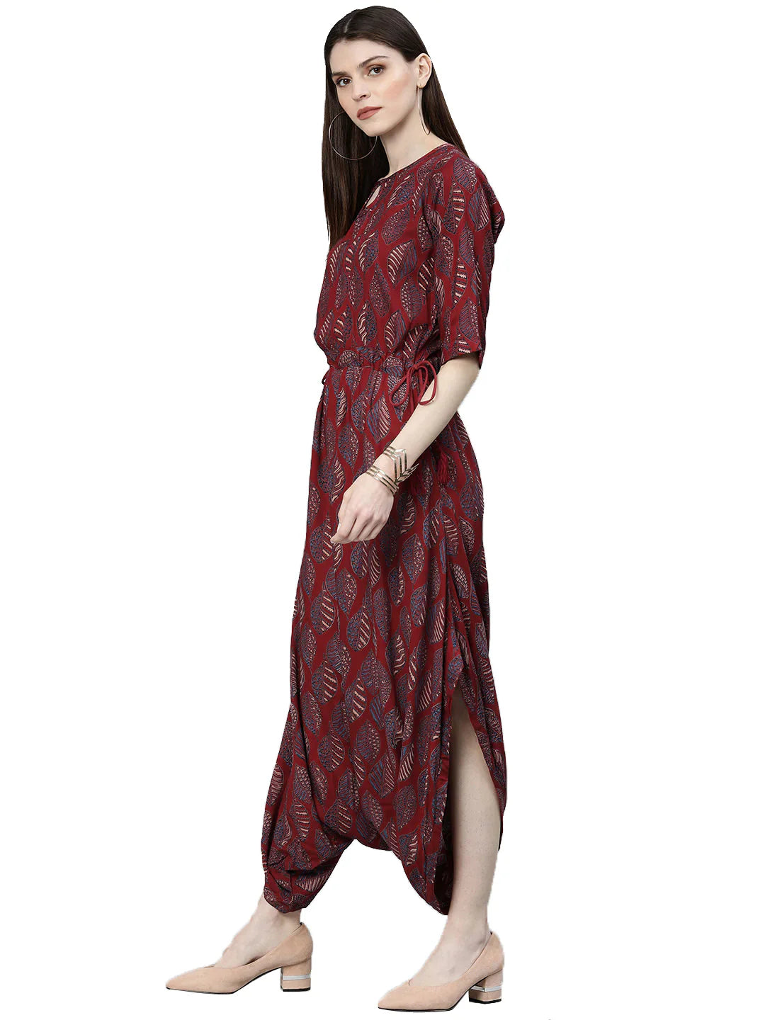 Fashion Maroon Rayon Jumpsuit