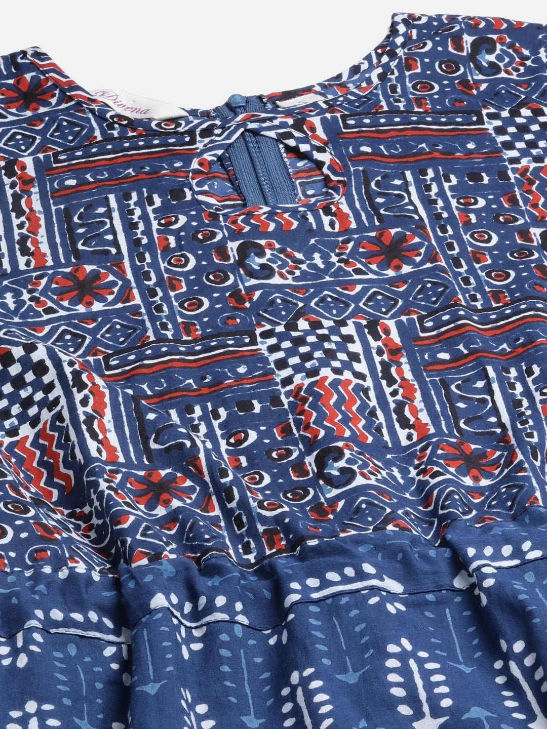 Indigo Hand Block Dhoti Style Cotton Jumpsuit