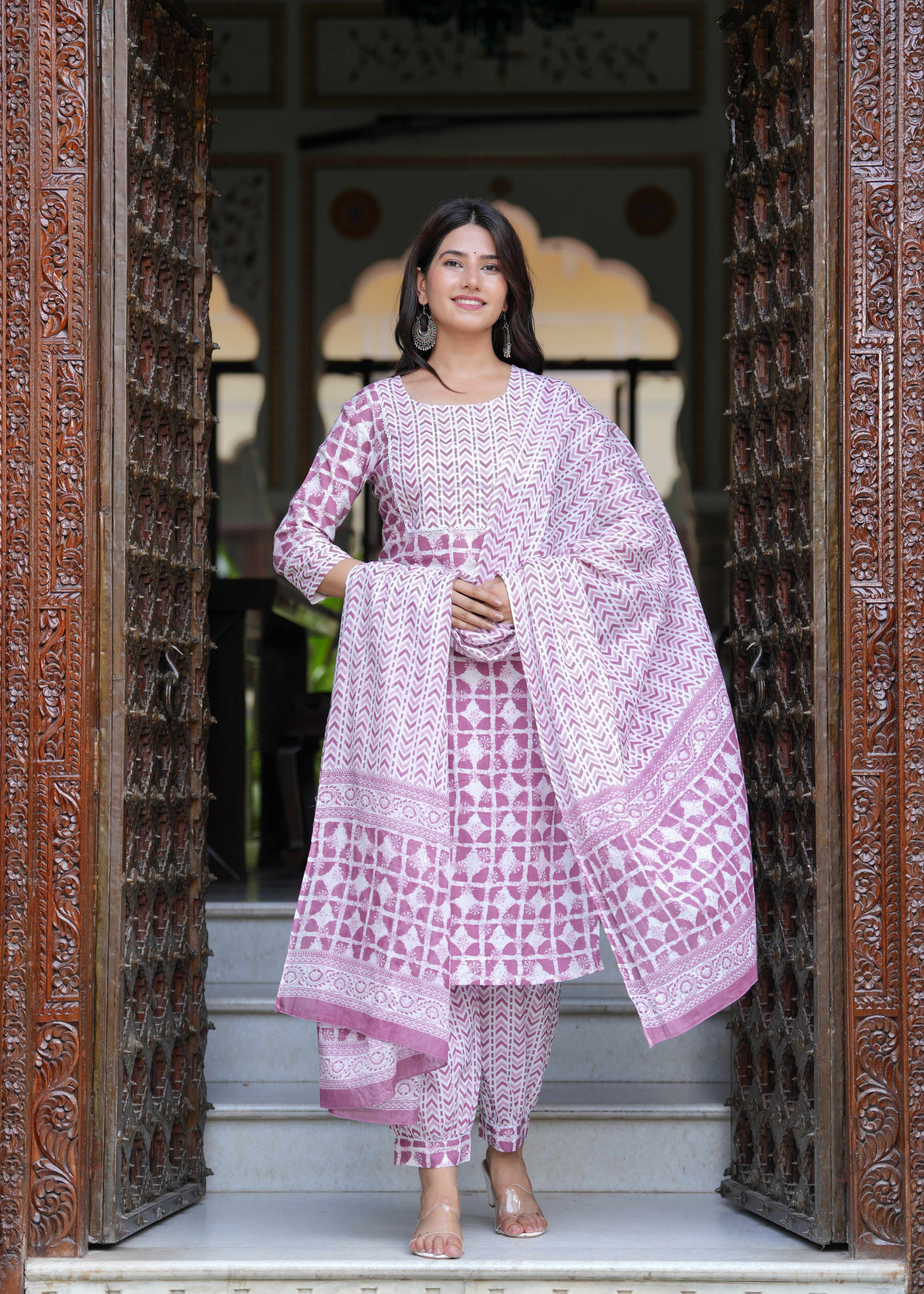 Rayon Light Pink A-Line Floral Printed Midi Dress