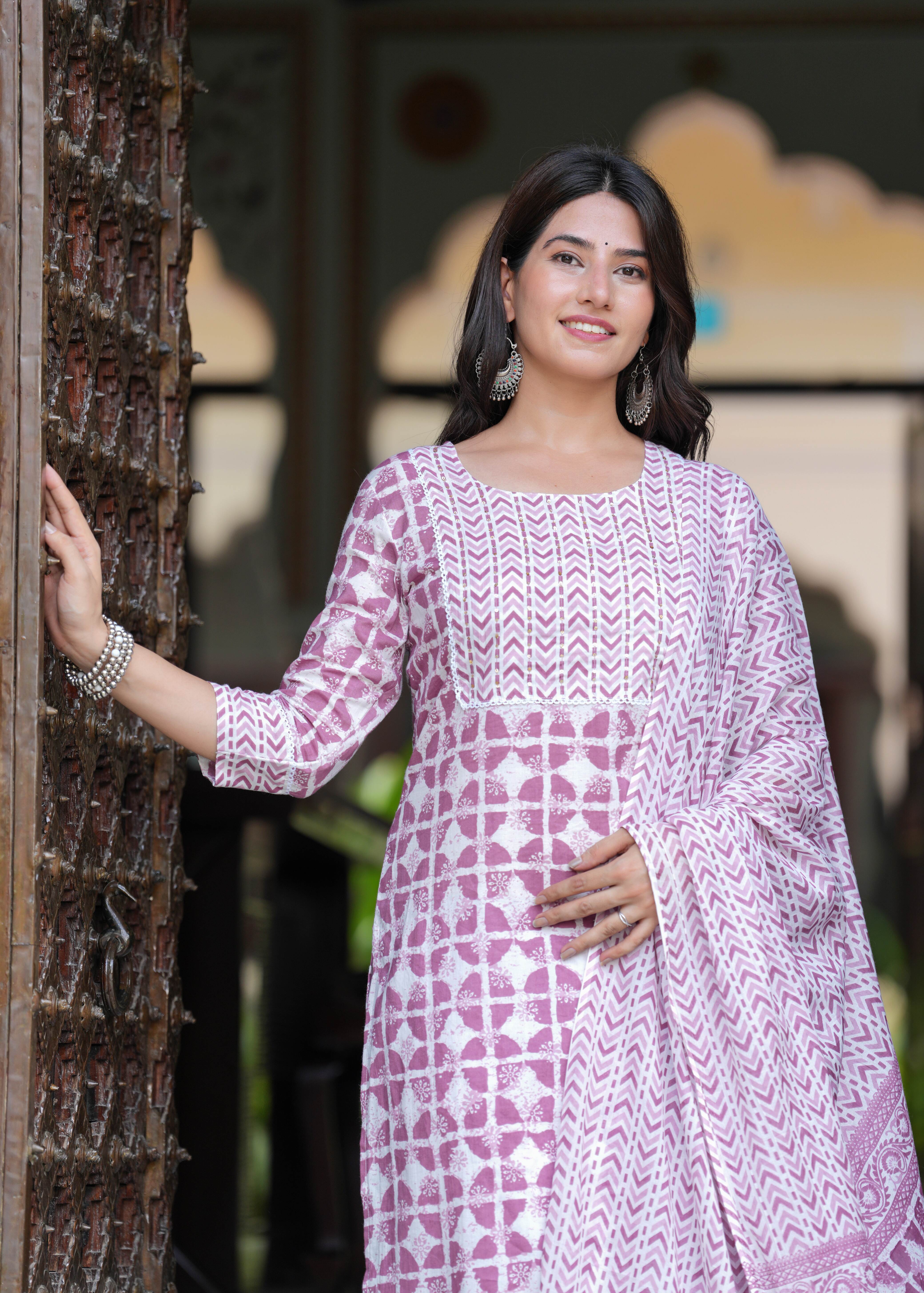 Rayon Light Pink A-Line Floral Printed Midi Dress