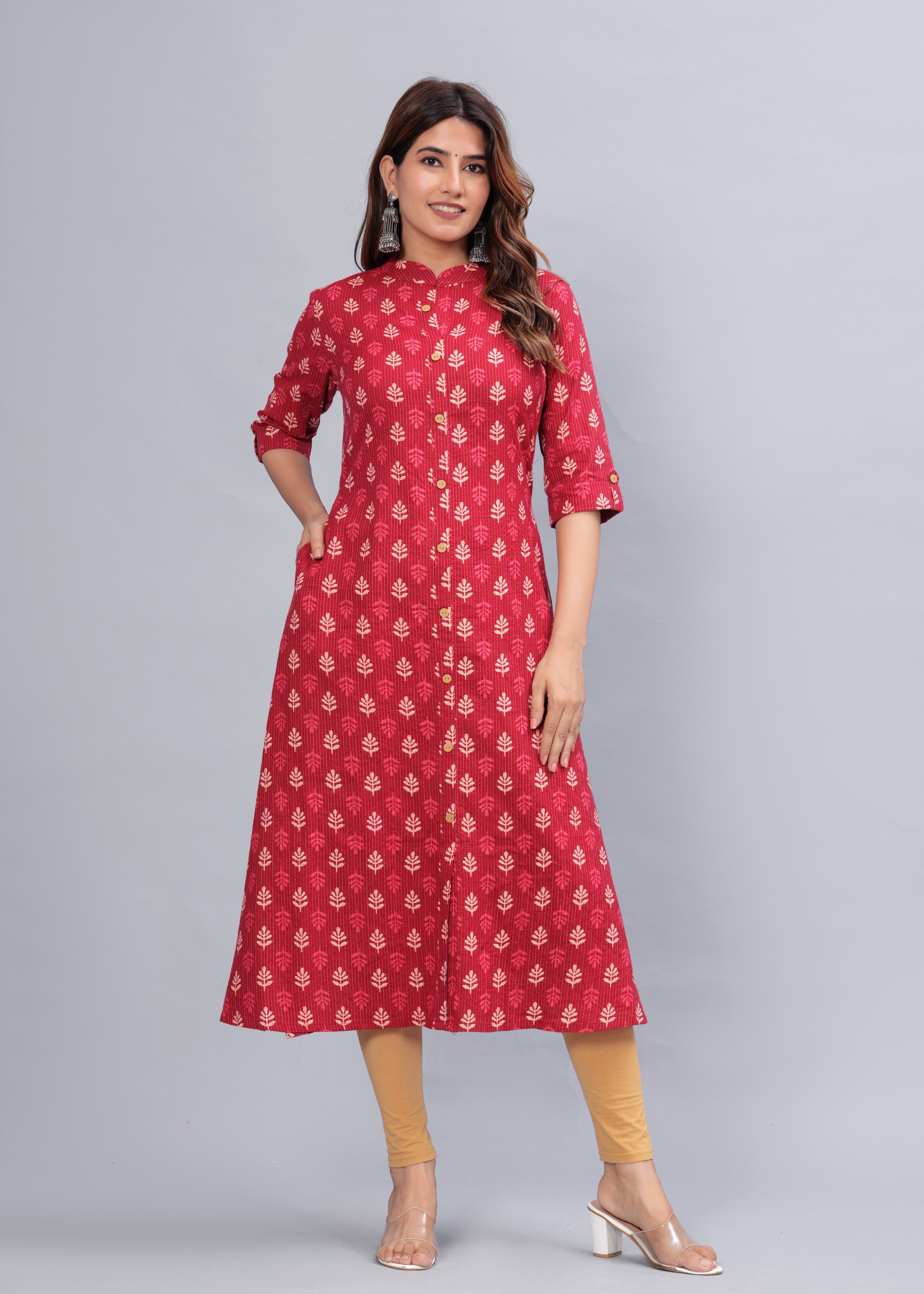 Women Floral Printed Regular Kurta with Trousers