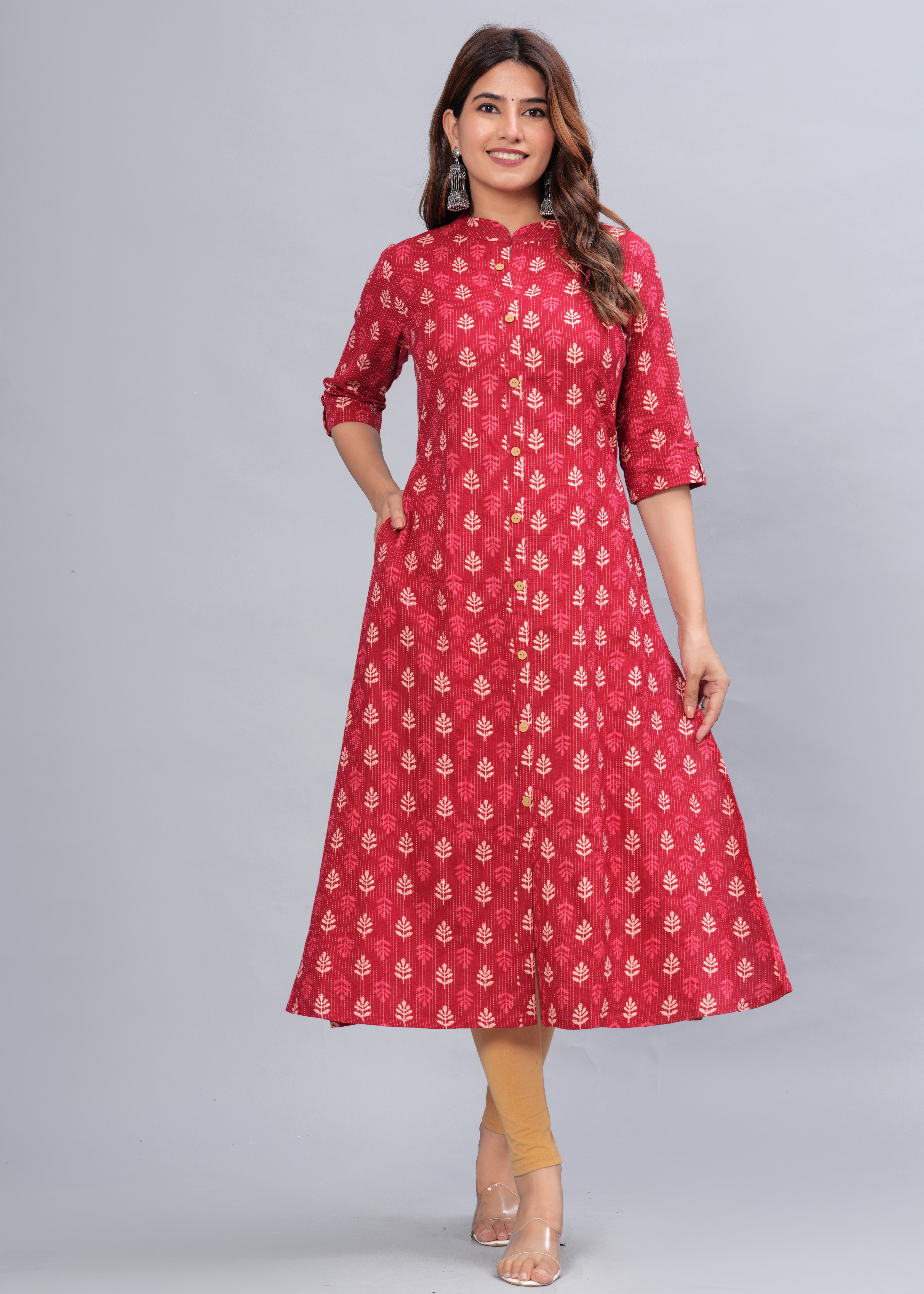 Women Floral Printed Regular Kurta with Trousers