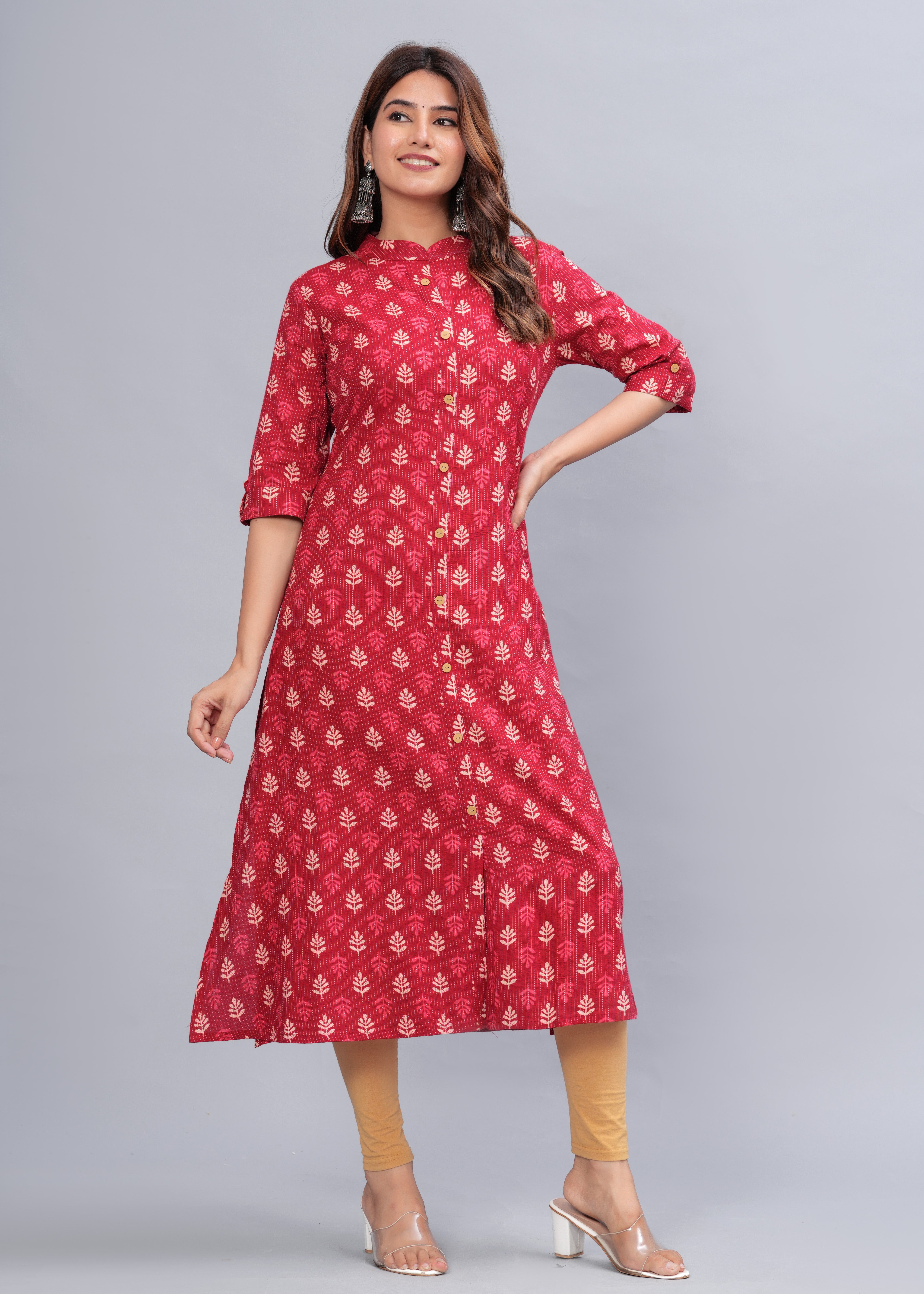 Women Floral Printed Regular Kurta with Trousers