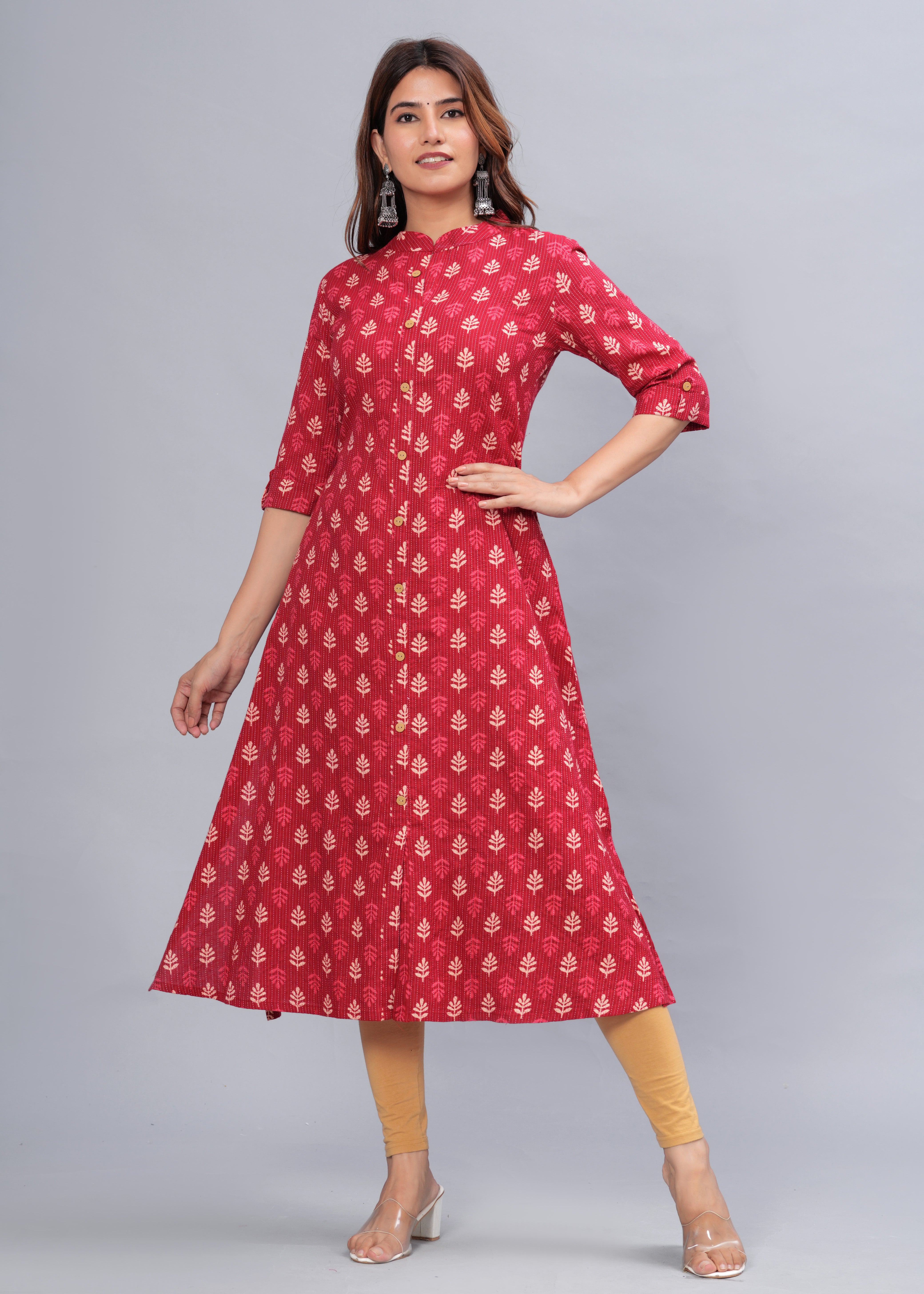 Women Floral Printed Regular Kurta with Trousers