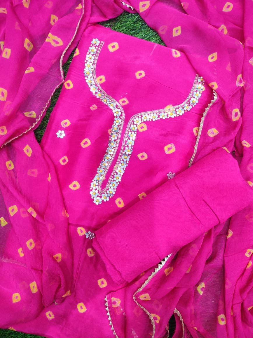 Casual Wear Bandhej Suit