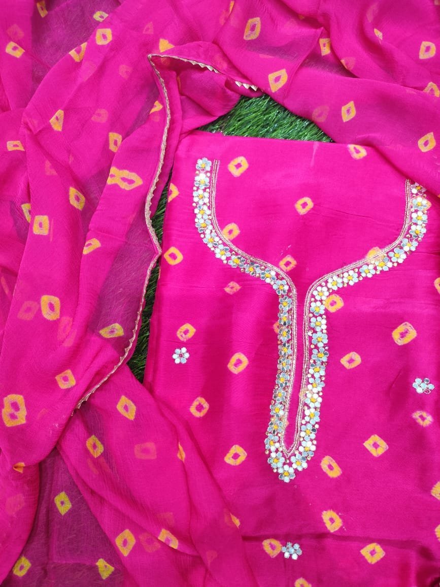 Casual Wear Bandhej Suit