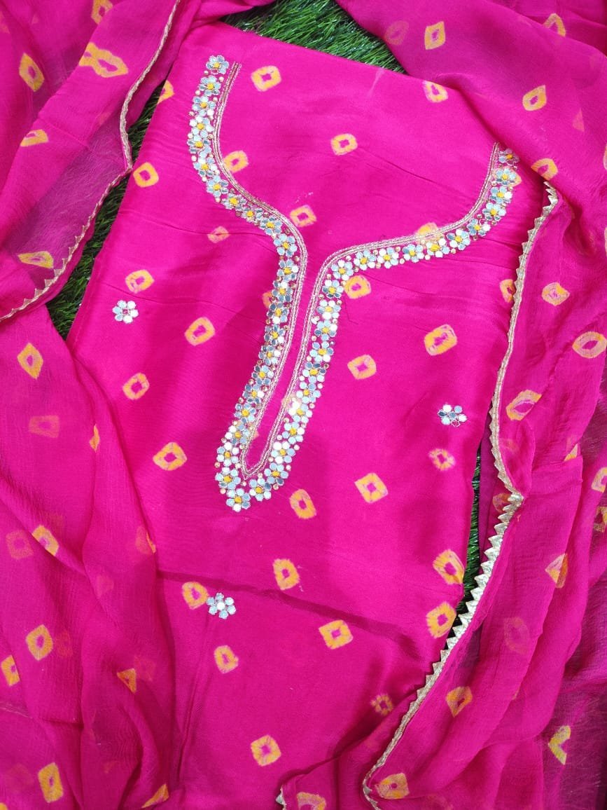 Casual Wear Bandhej Suit