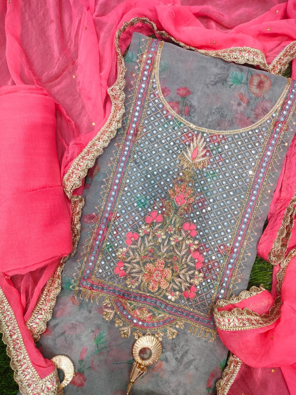 Elegant Party Wear Printed Suit