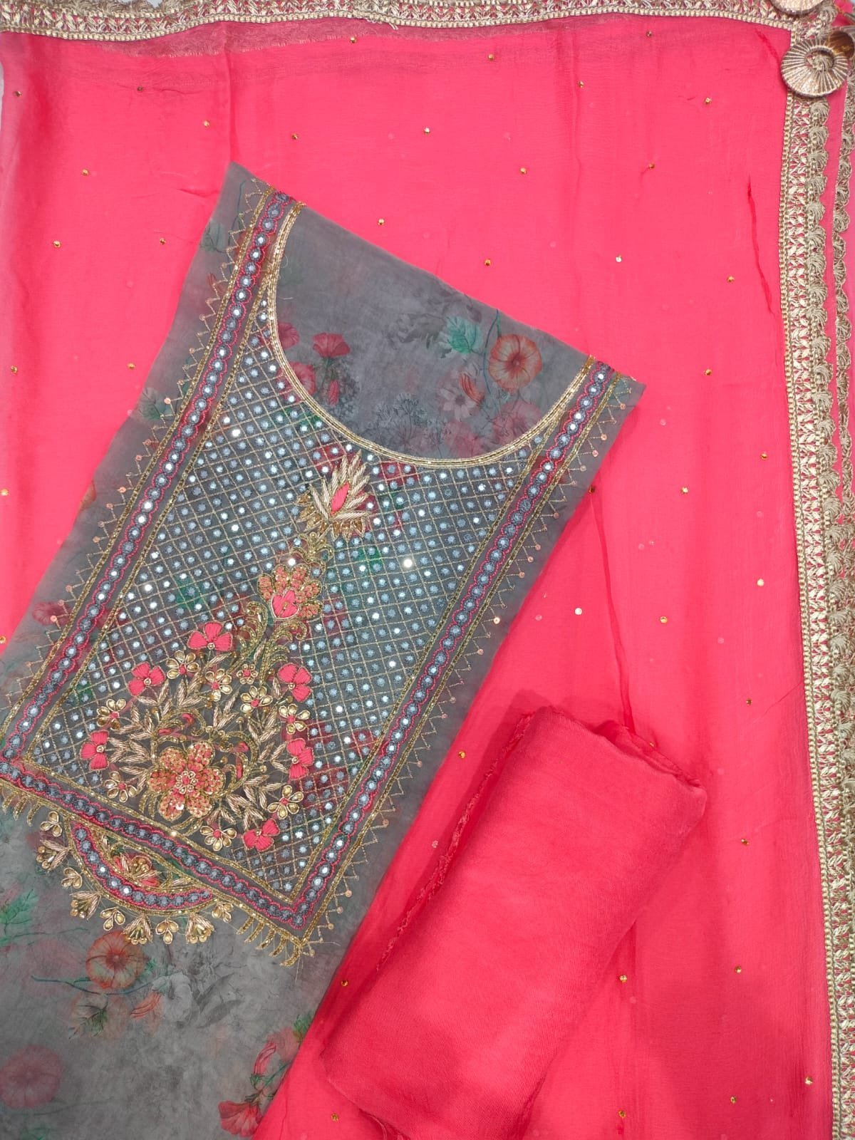 Elegant Party Wear Printed Suit