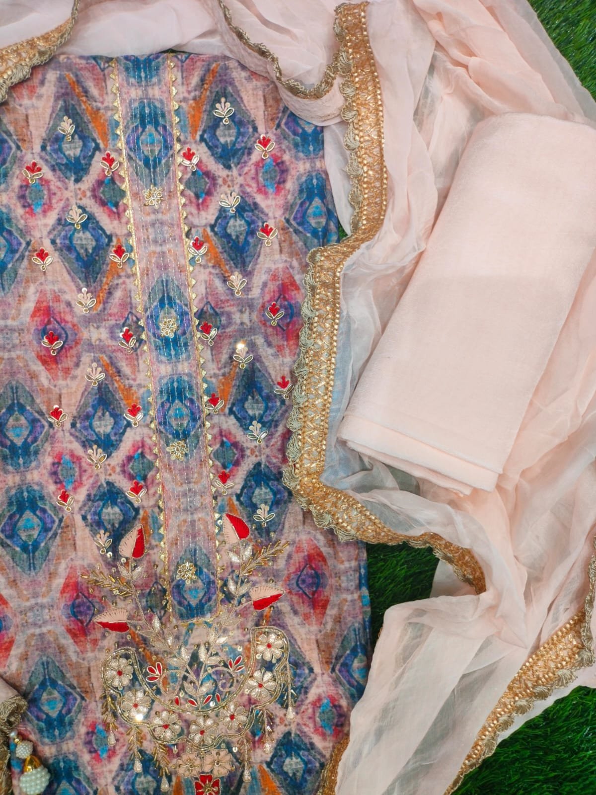 Digital Print Chanderi Suit