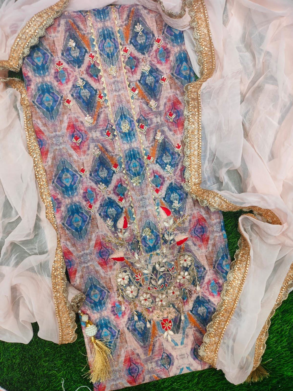 Digital Print Chanderi Suit