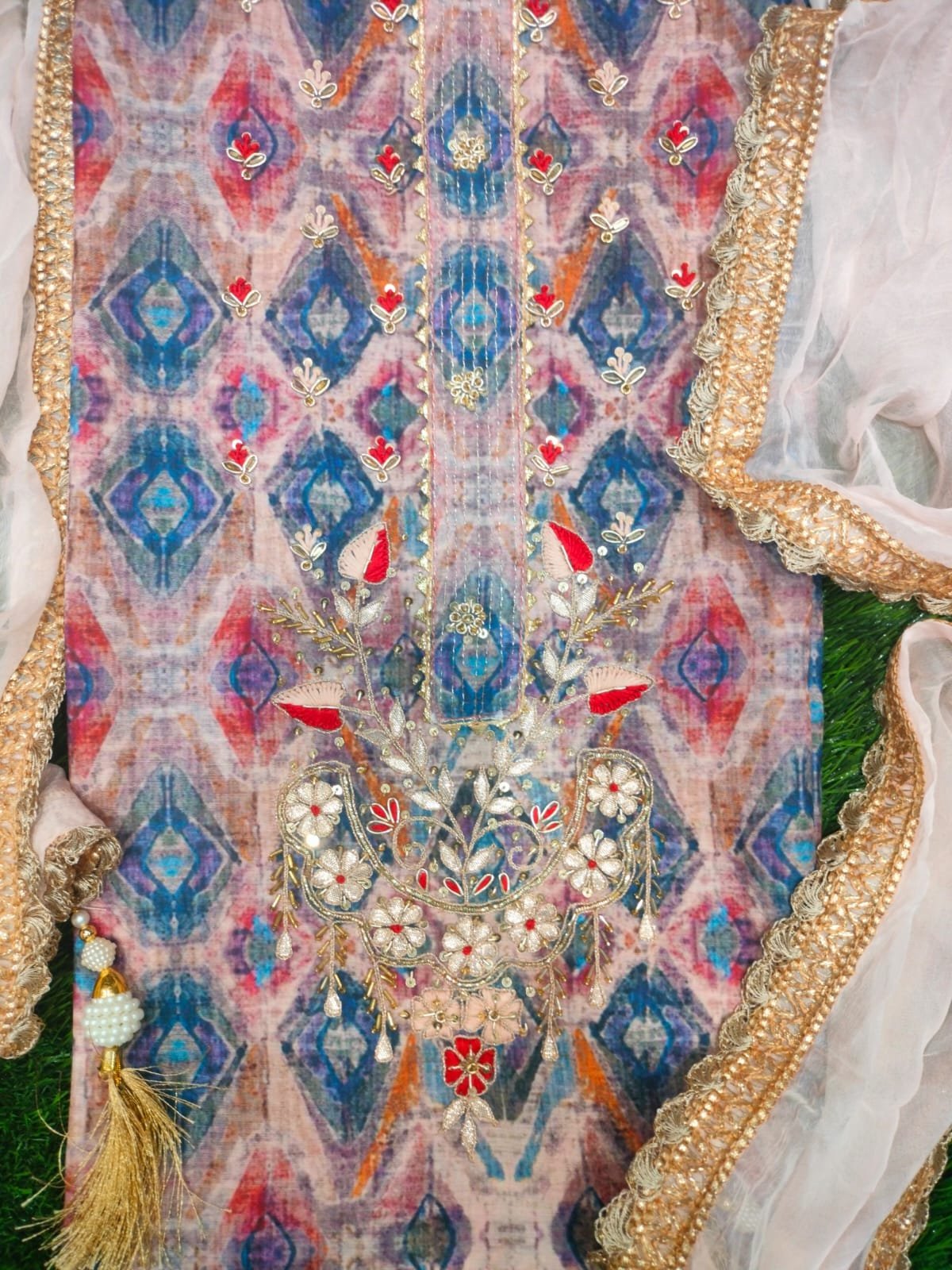 Digital Print Chanderi Suit