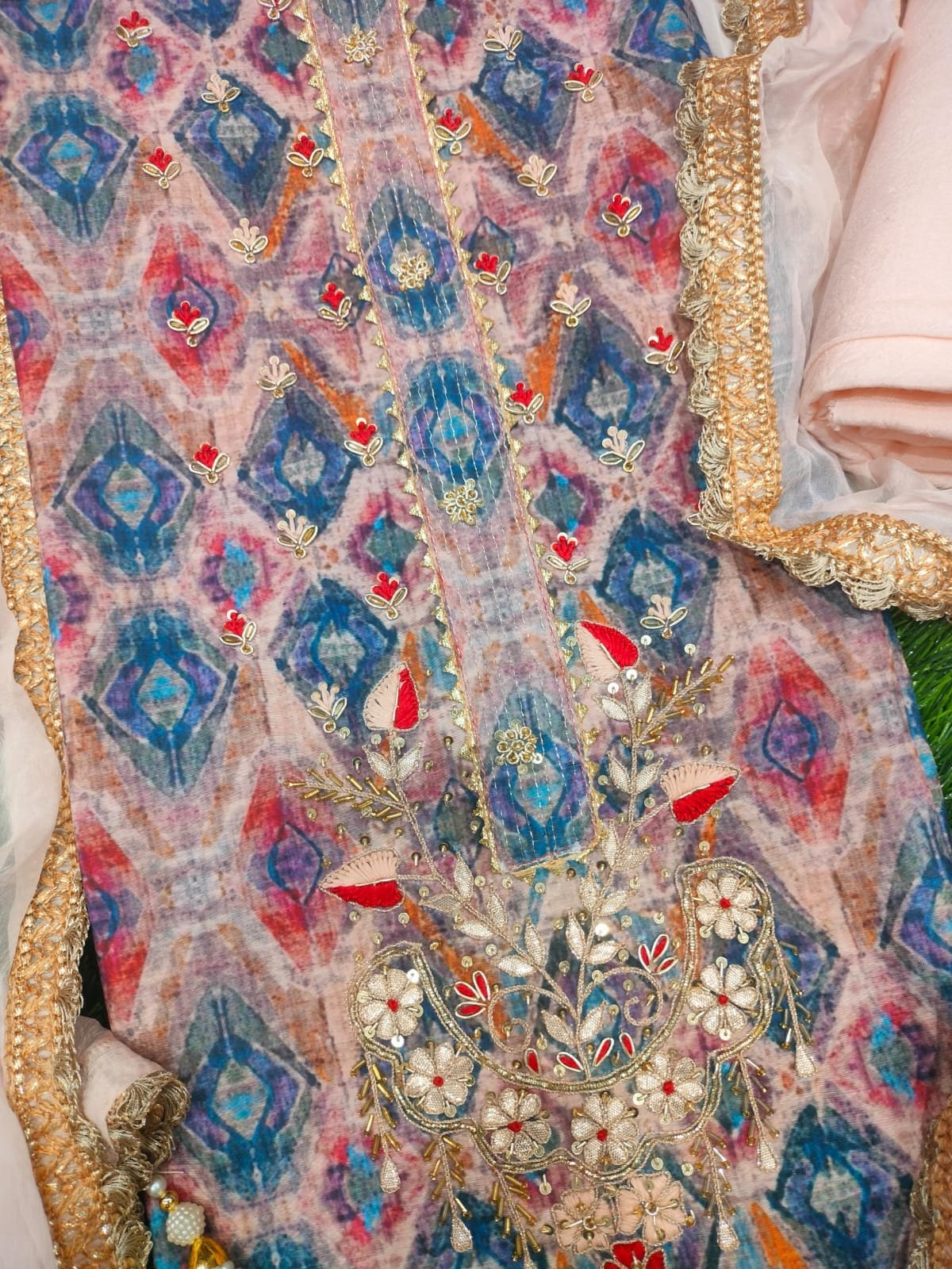 Digital Print Chanderi Suit