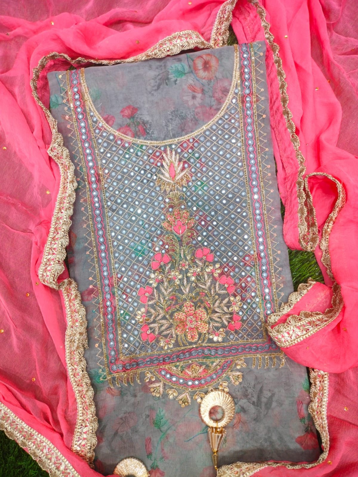 Elegant Party Wear Printed Suit