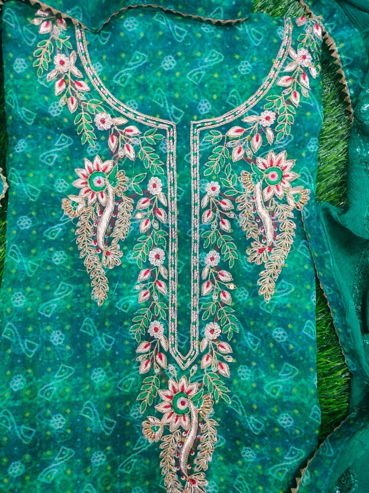 Greenric organza suit set