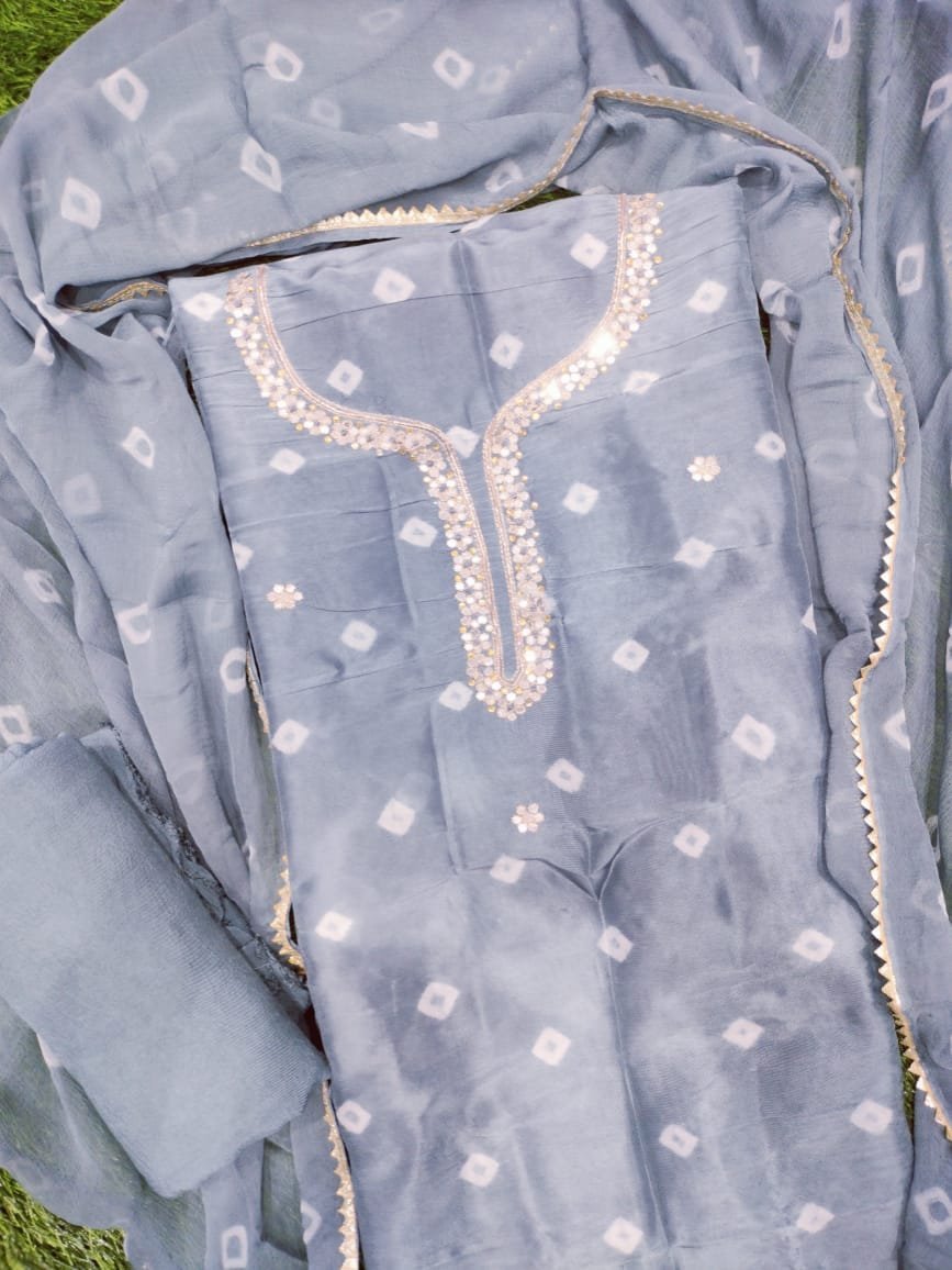 Casual Wear Bandhej Suit