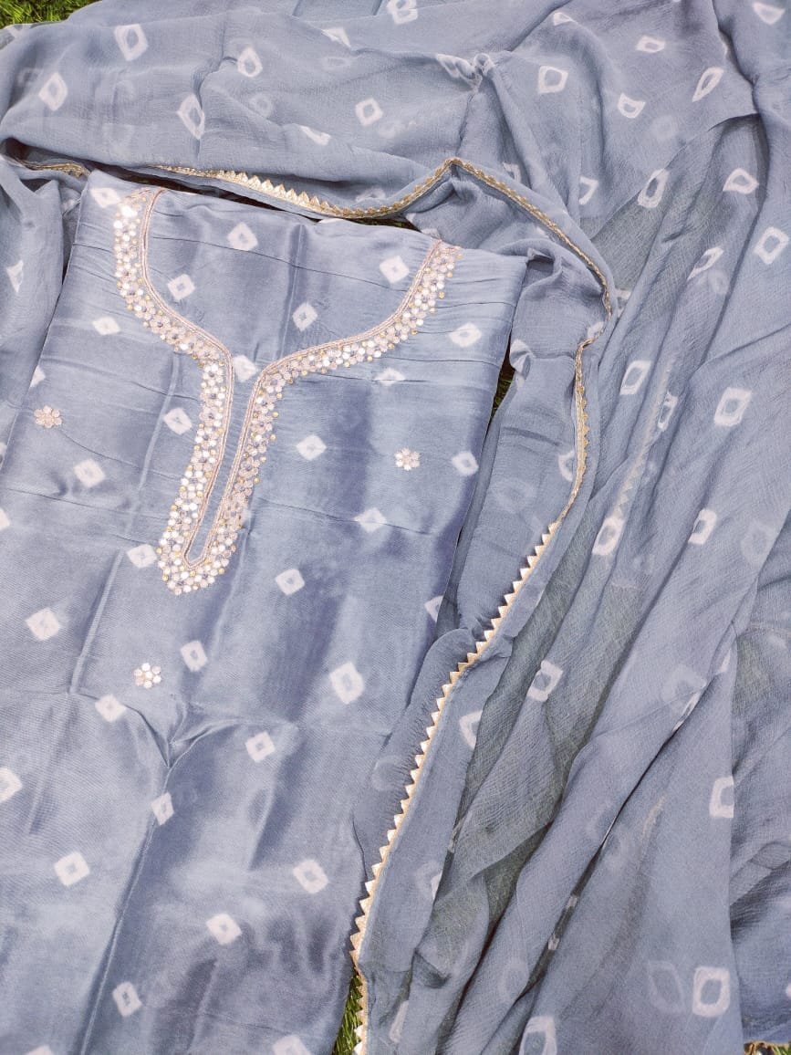 Casual Wear Bandhej Suit
