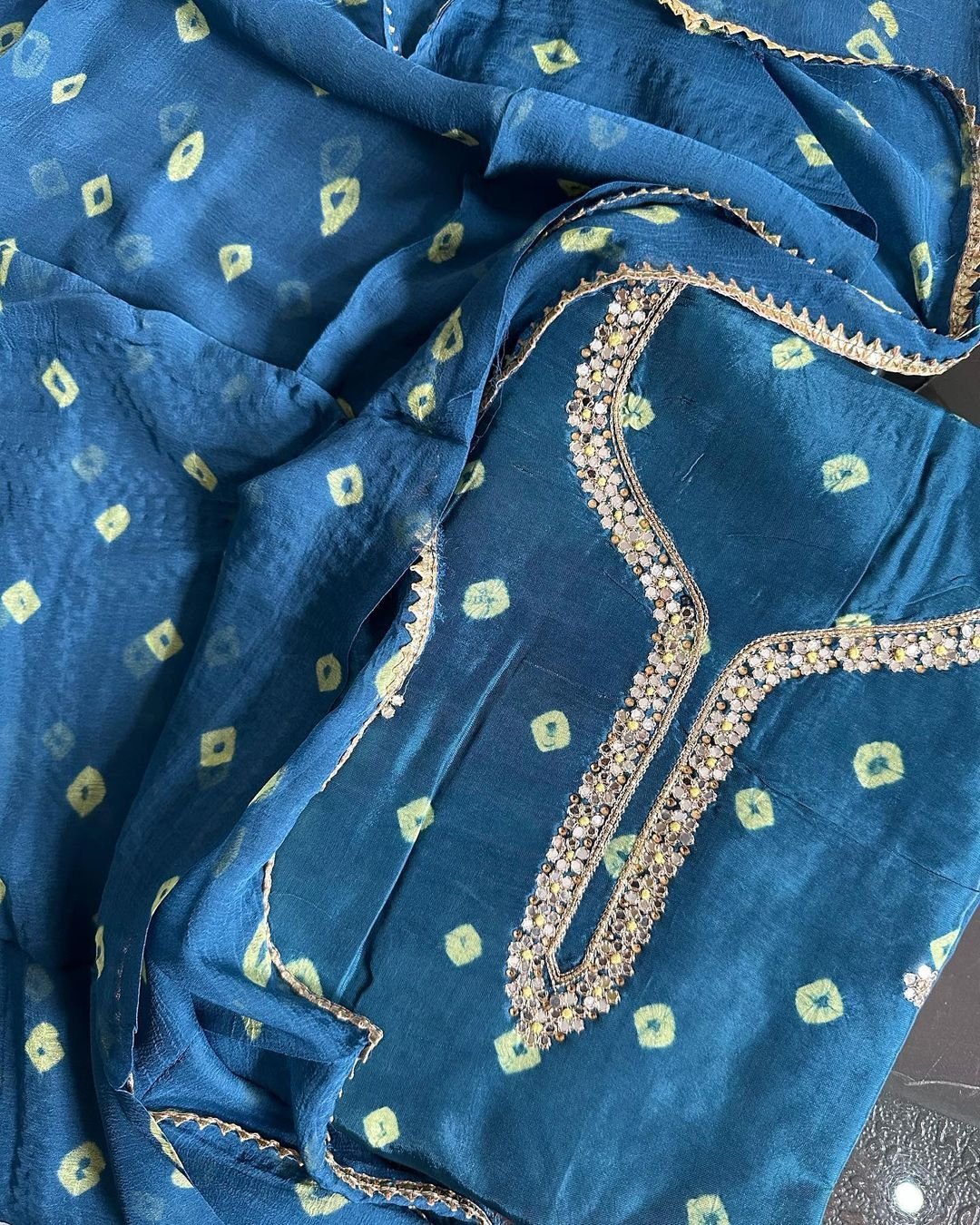 Casual Wear Bandhej Suit